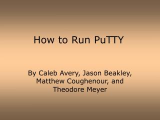 How to Run PuTTY