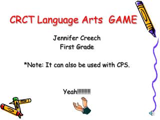 CRCT Language Arts GAME