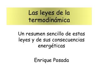 Las leyes de la termodinámica