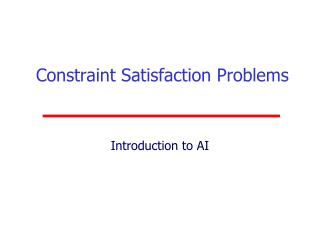 Constraint Satisfaction Problems