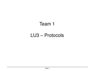 Team 1 LU3 – Protocols