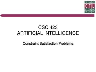 CSC 423 ARTIFICIAL INTELLIGENCE