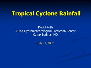 Tropical Cyclone Rainfall