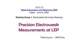 Precision Electroweak Measurements at LEP