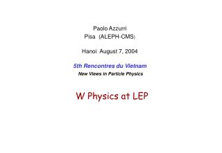 W Physics at LEP