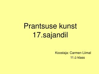 Prantsuse kunst 17.sajandil