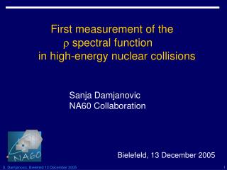 First measurement of the  spectral function in high-energy nuclear collisions