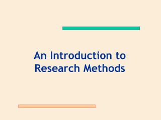 An Introduction to Research Methods