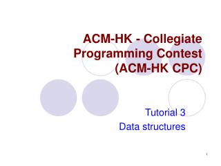 ACM-HK - Collegiate Programming Contest (ACM-HK CPC)