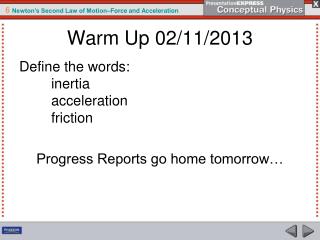 Warm Up 02/11/2013