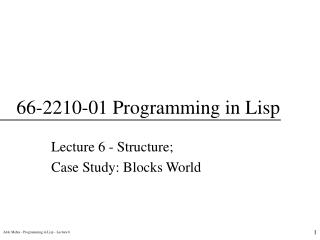 66-2210-01 Programming in Lisp