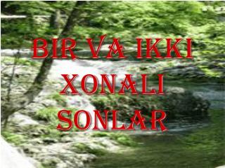 Bir va ikki xonali sonlar