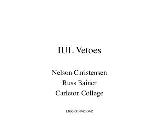 IUL Vetoes