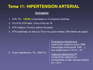 Tema 11: HIPERTENSIÓN ARTERIAL