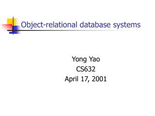 Object-relational database systems