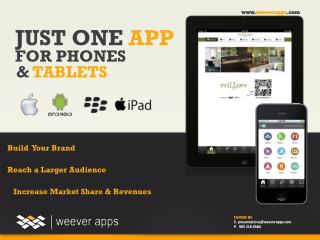 Contact Us E. presentations@weeverapps P. 905 218 6584
