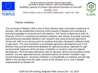 CaSA Kick off meeting, Belgrade FABU January 30 – 31. 2014