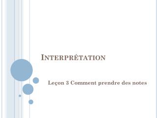 Interprétation