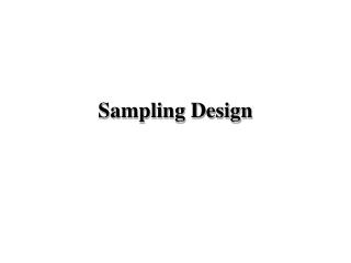 Sampling Design