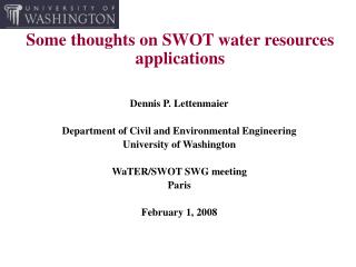 Some thoughts on SWOT water resources applications