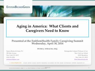 Aging in America: What Clients and Caregivers Need to Know