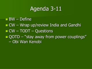 Agenda 3-11