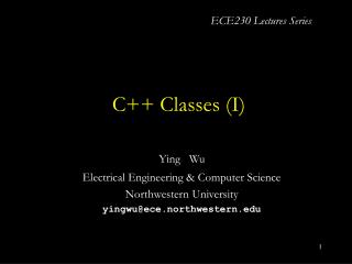 C++ Classes (I)