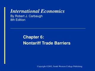 International Economics By Robert J. Carbaugh 8th Edition