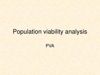 Population viability analysis