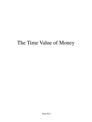 The Time Value of Money