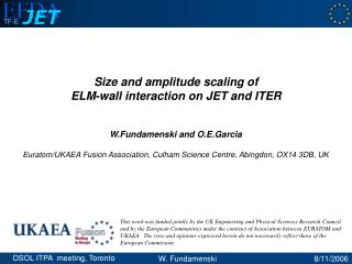 Size and amplitude scaling of ELM-wall interaction on JET and ITER