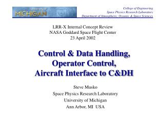 Control &amp; Data Handling, Operator Control, Aircraft Interface to C&amp;DH