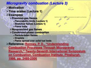Microgravity combustion (Lecture 3)