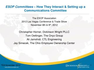 ESOP Committees – How They Interact &amp; Setting up a Communications Committee