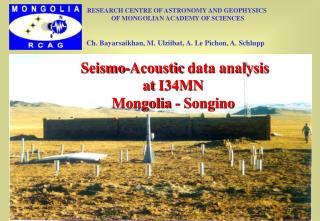 Seismo - Acoustic data analysis at I34MN Mongolia - Songino
