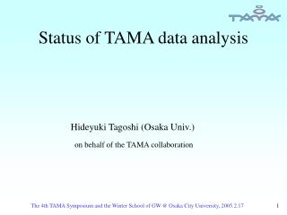 Status of TAMA data analysis