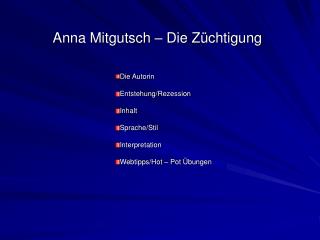 Anna Mitgutsch – Die Züchtigung