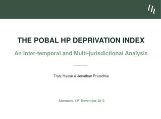 The Pobal HP Deprivation Index An Inter-temporal and Multi-jurisdictional Analysis