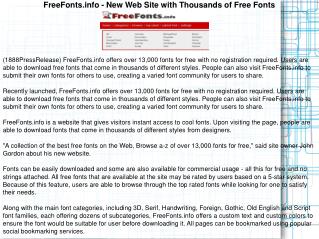 FreeFonts.info - New Web Site with Thousands of Free Fonts