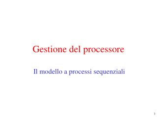 Gestione del processore