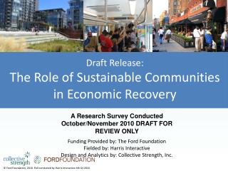 Draft Release: The Role of Sustainable Communities in Economic Recovery