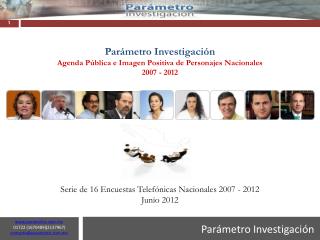 Parámetro Investigación Agenda Pública e Imagen Positiva de Personajes Nacionales 2007 - 2012