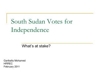 South Sudan Votes for Independence