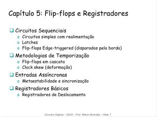 Capítulo 5: Flip-flops e Registradores