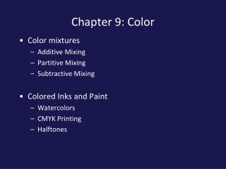 Chapter 9: Color
