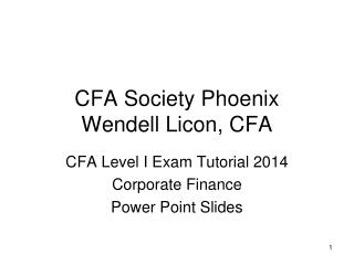 CFA Society Phoenix Wendell Licon, CFA