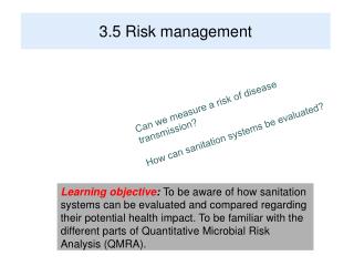 3.5 Risk management
