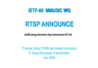 RTSP ANNOUNCE