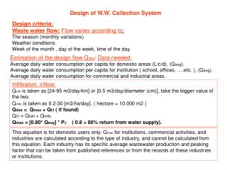 Design of W.W. Collection System