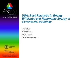 USA: Best Practices in Energy Efficiency and Renewable Energy in Commercial Buildings